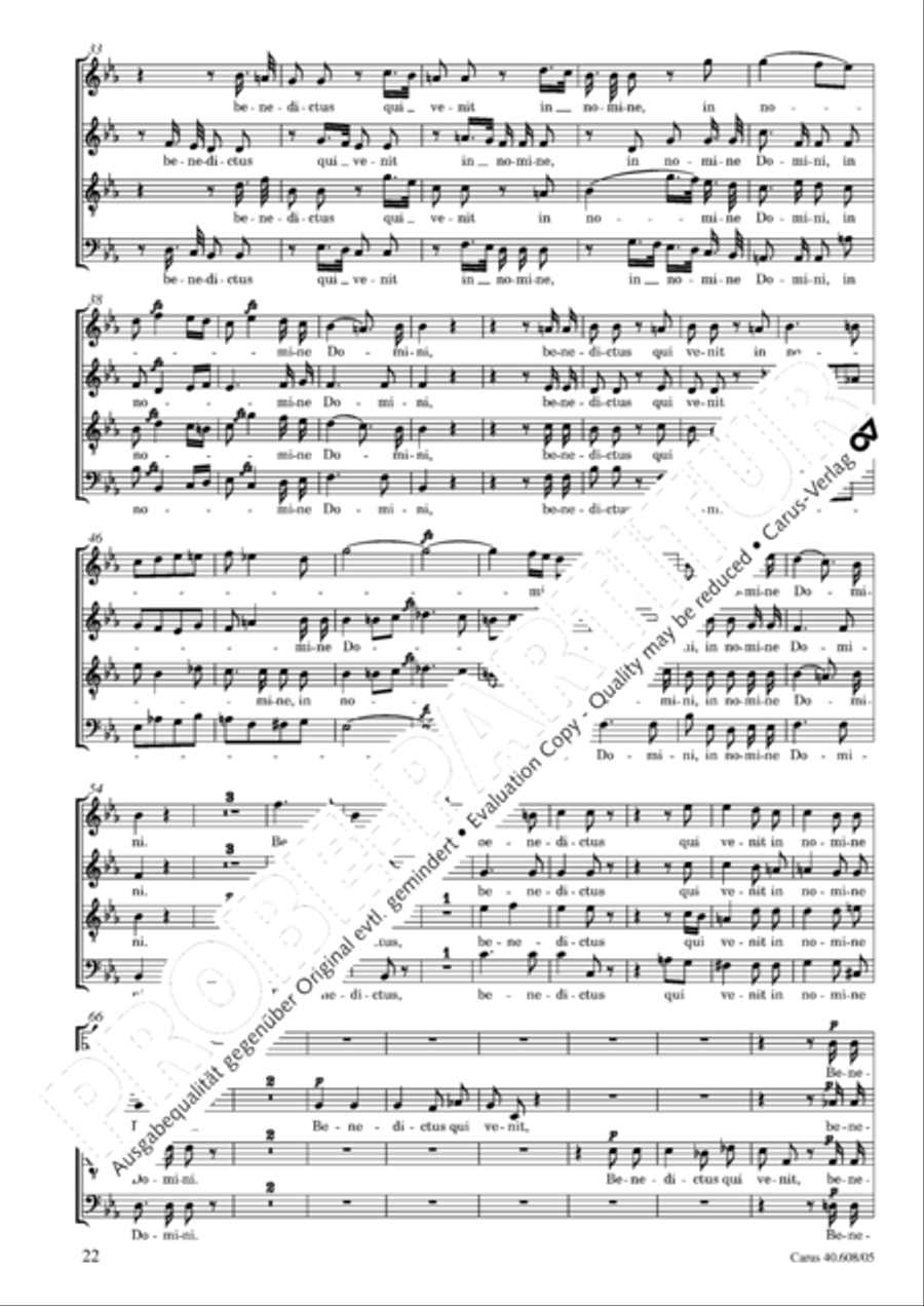 Missa Sancti Bernardi von Offida in B 4-Part scores gallery preview page 23