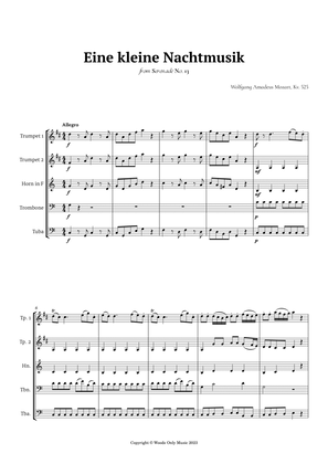 Book cover for Eine kleine Nachtmusik by Mozart for Brass Quintet