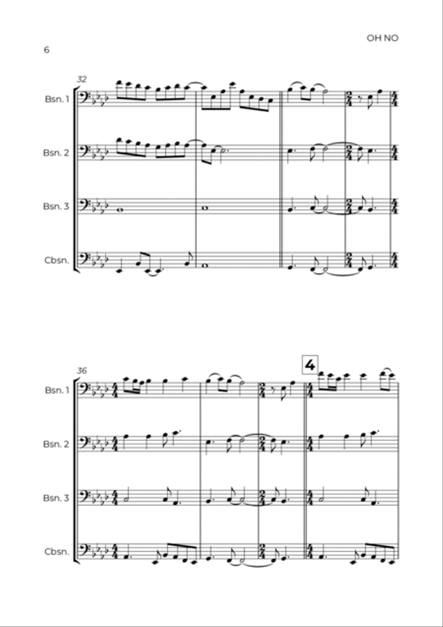 Oh No Bassoon Quartet scores gallery preview page 6