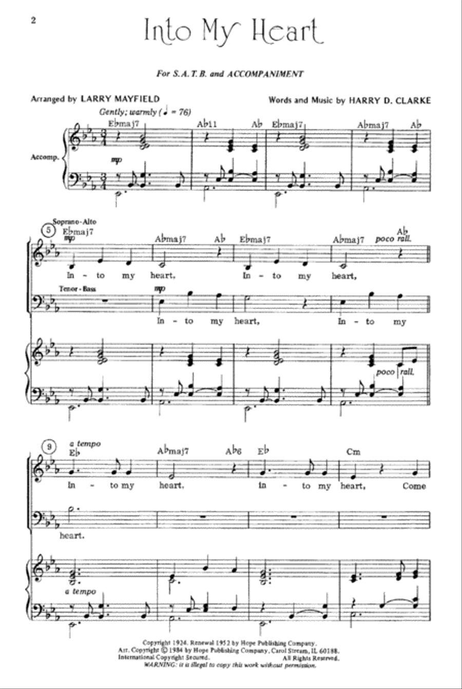 Into My Heart Into My Heart 4-Part scores gallery preview page 2