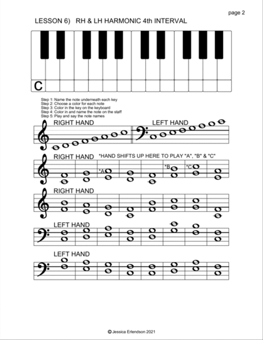 Music Theory Booklet lesson 6 - 4th and 5th intervals Piano, Vocal, Guitar scores gallery preview page 3