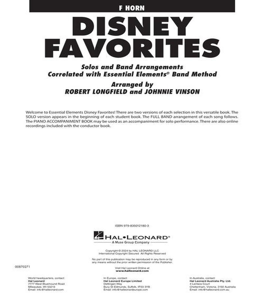 Essential Elements Disney Favorites