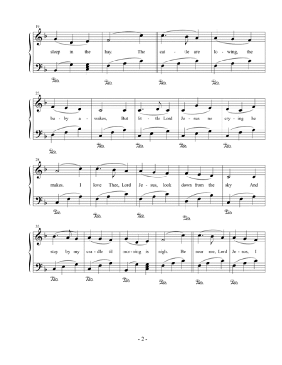 Away in a manger, Easy Piano Voice scores gallery preview page 2