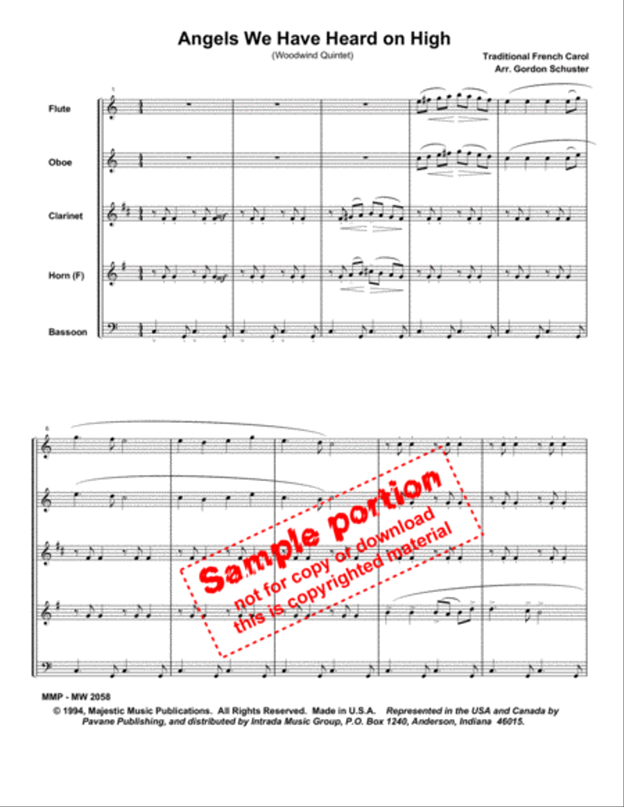 Angels We Have Heard on High Woodwind Ensemble scores gallery preview page 2