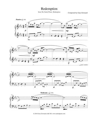 "Redemption" Solo Piano Sheet Music