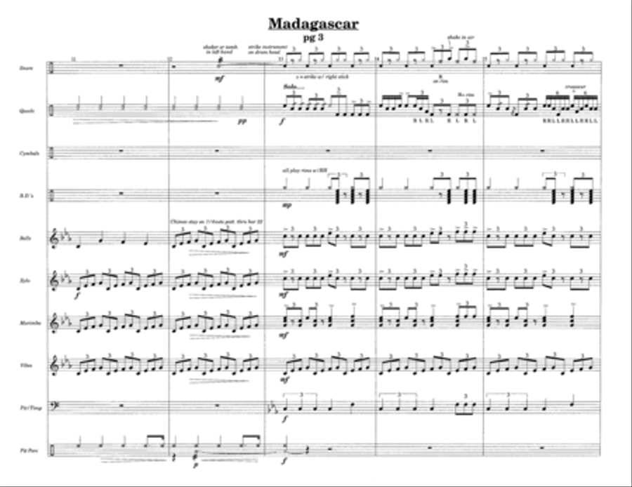 Madagascar w/Tutor Tracks Percussion Ensemble scores gallery preview page 5