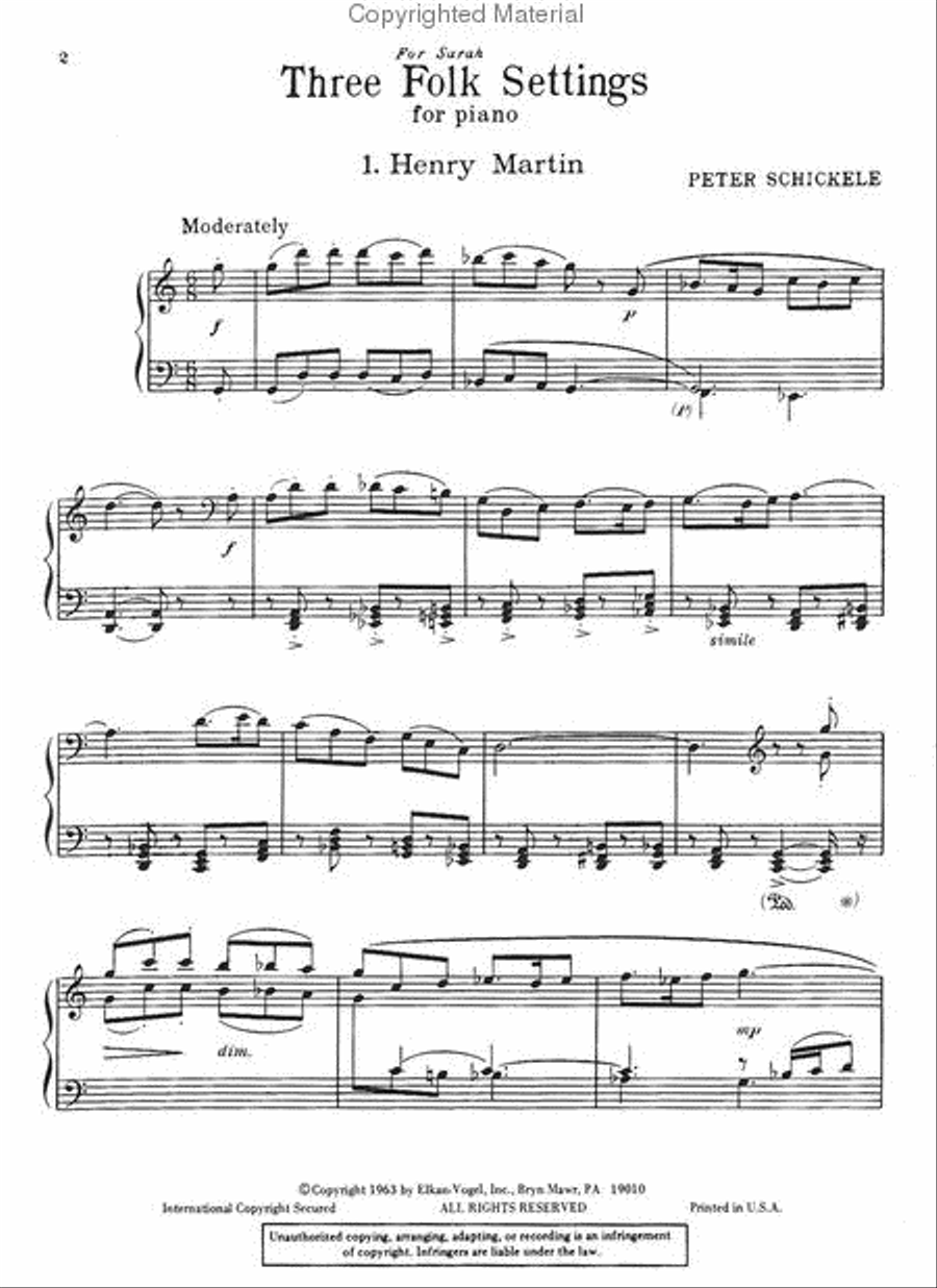 3 Folk Settings 3 Folk Settings Chamber Music scores gallery preview page 2