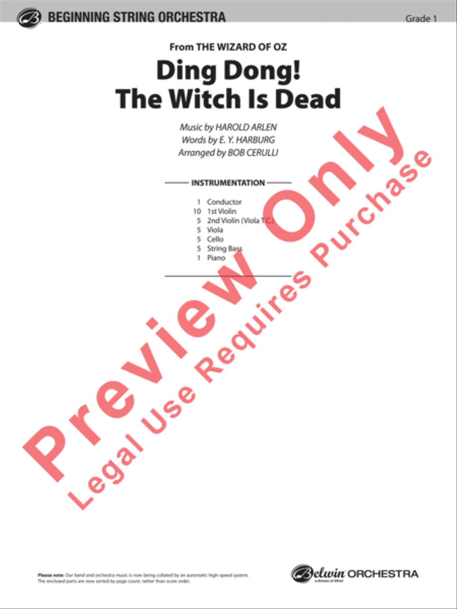 Ding Dong! The Witch Is Dead (from The Wizard of Oz) String Orchestra scores gallery preview page 2