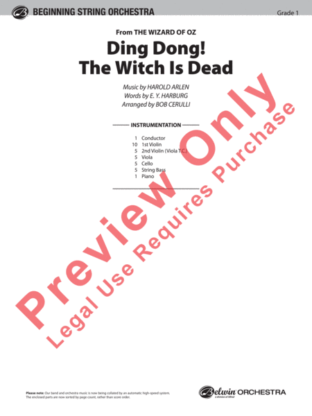 Ding Dong! The Witch Is Dead (from The Wizard of Oz) image number null