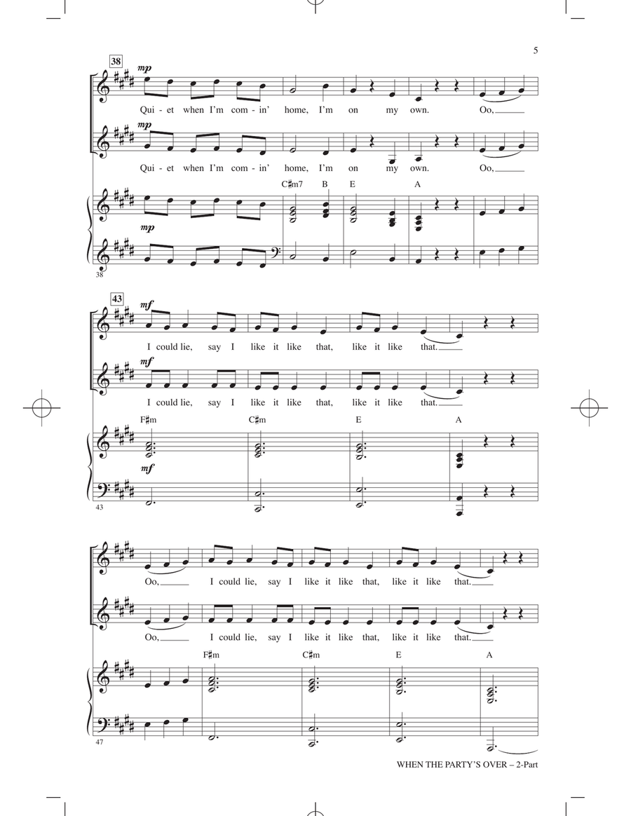 when the party's over (arr. Mac Huff) 2-Part scores gallery preview page 4