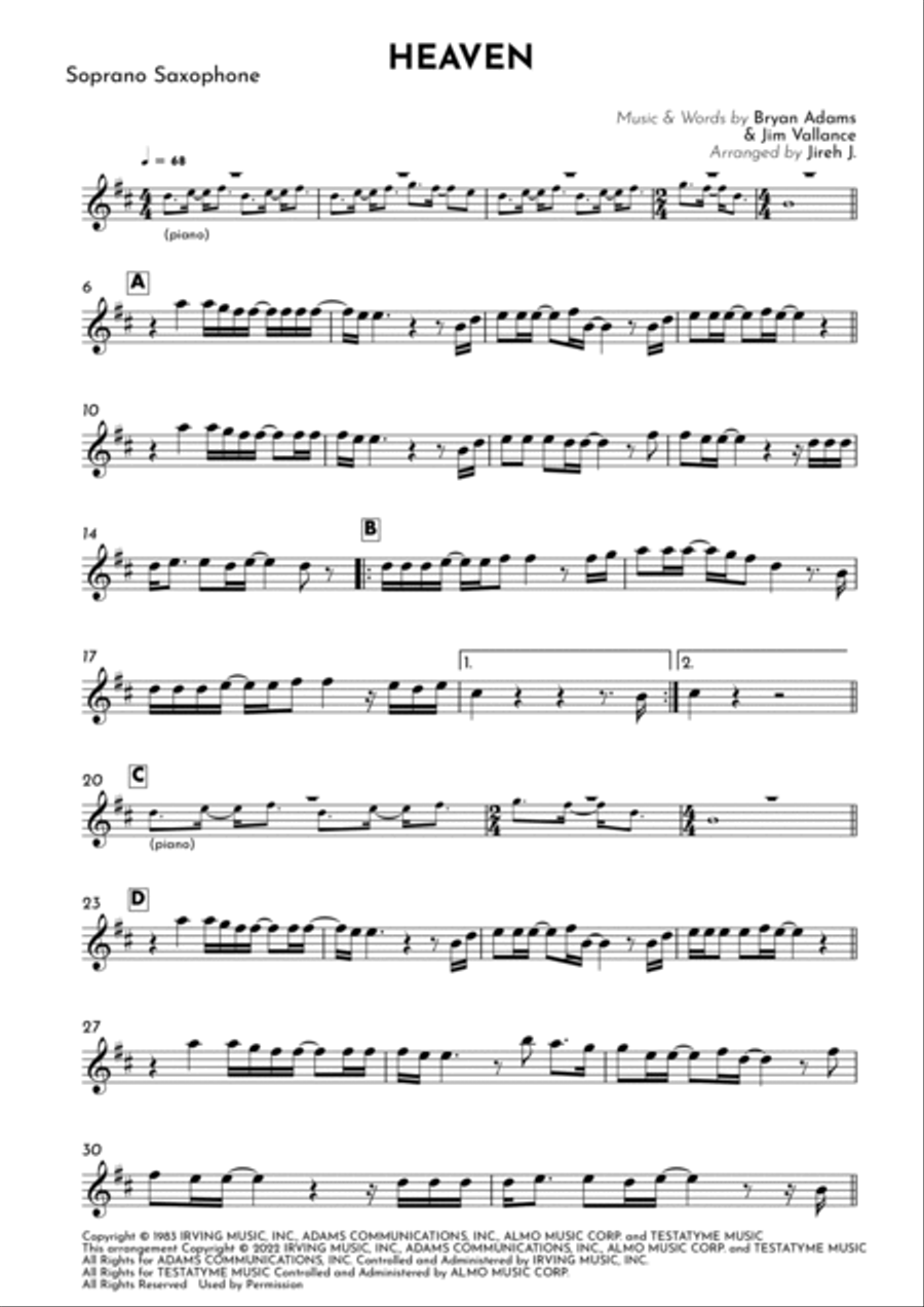 Heaven Soprano Saxophone scores gallery preview page 2