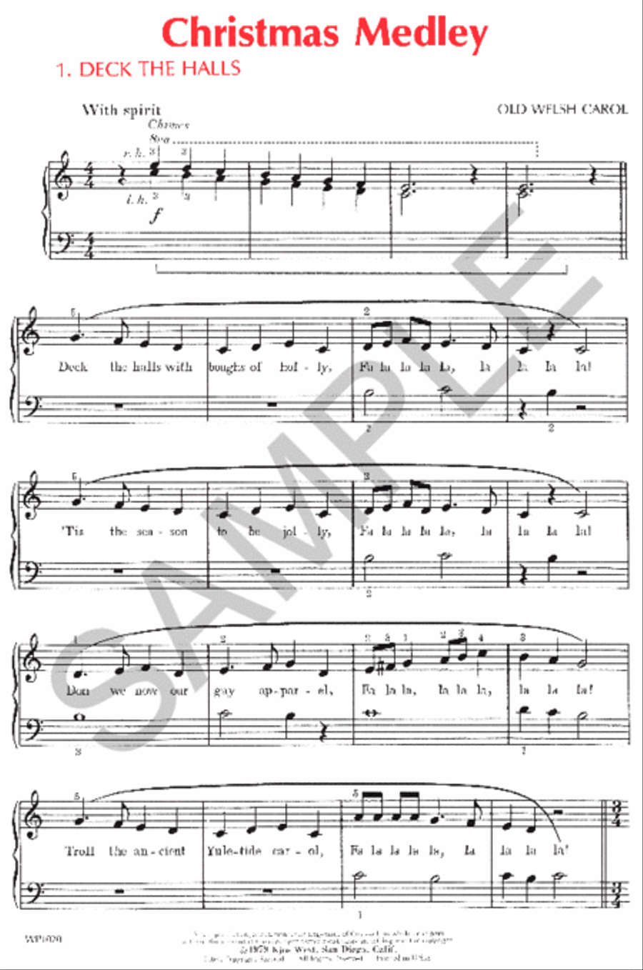 Christmas Medley, Piano Solo, Level 1 Piano Method scores gallery preview page 2