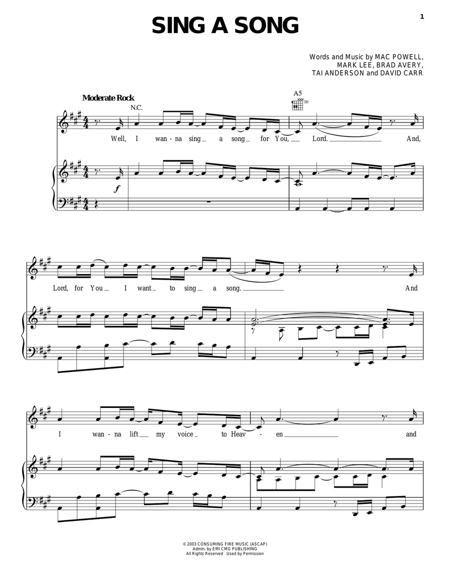 Sing A Song Sing A Song Piano, Vocal, Guitar scores gallery preview page 1