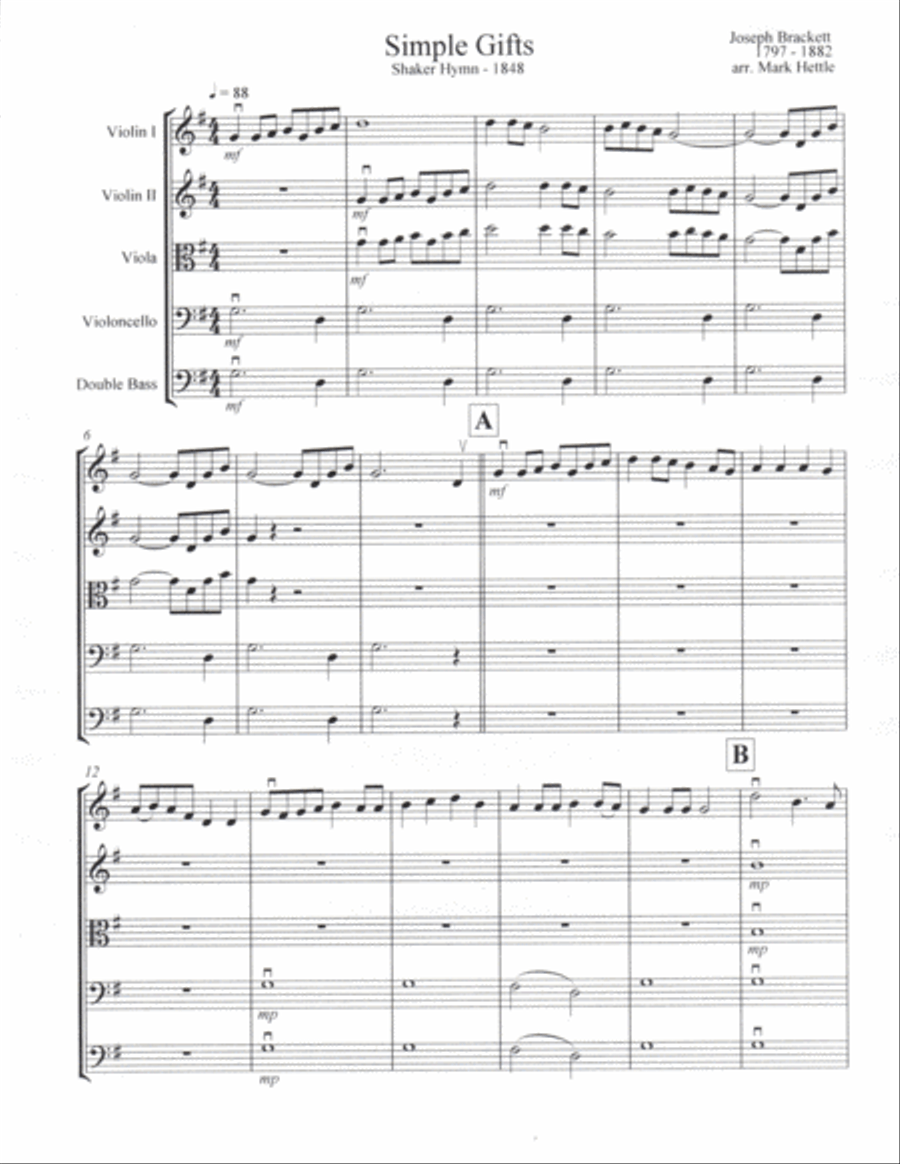 Simple Gifts String Orchestra scores gallery preview page 3