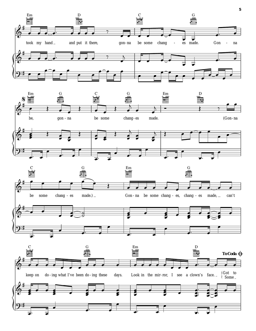 Gonna Be Some Changes Made Acoustic Guitar scores gallery preview page 5