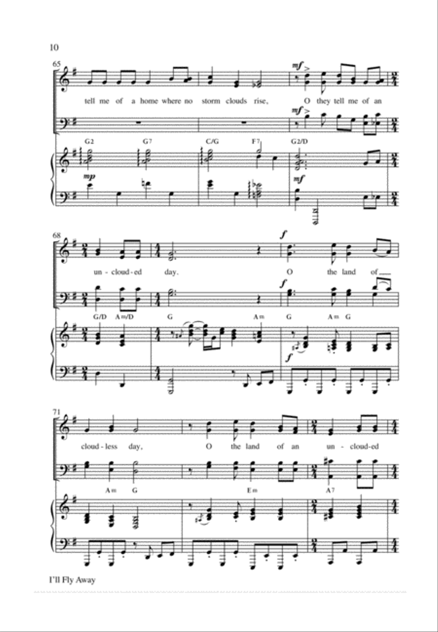 I'll Fly Away 4-Part scores gallery preview page 10