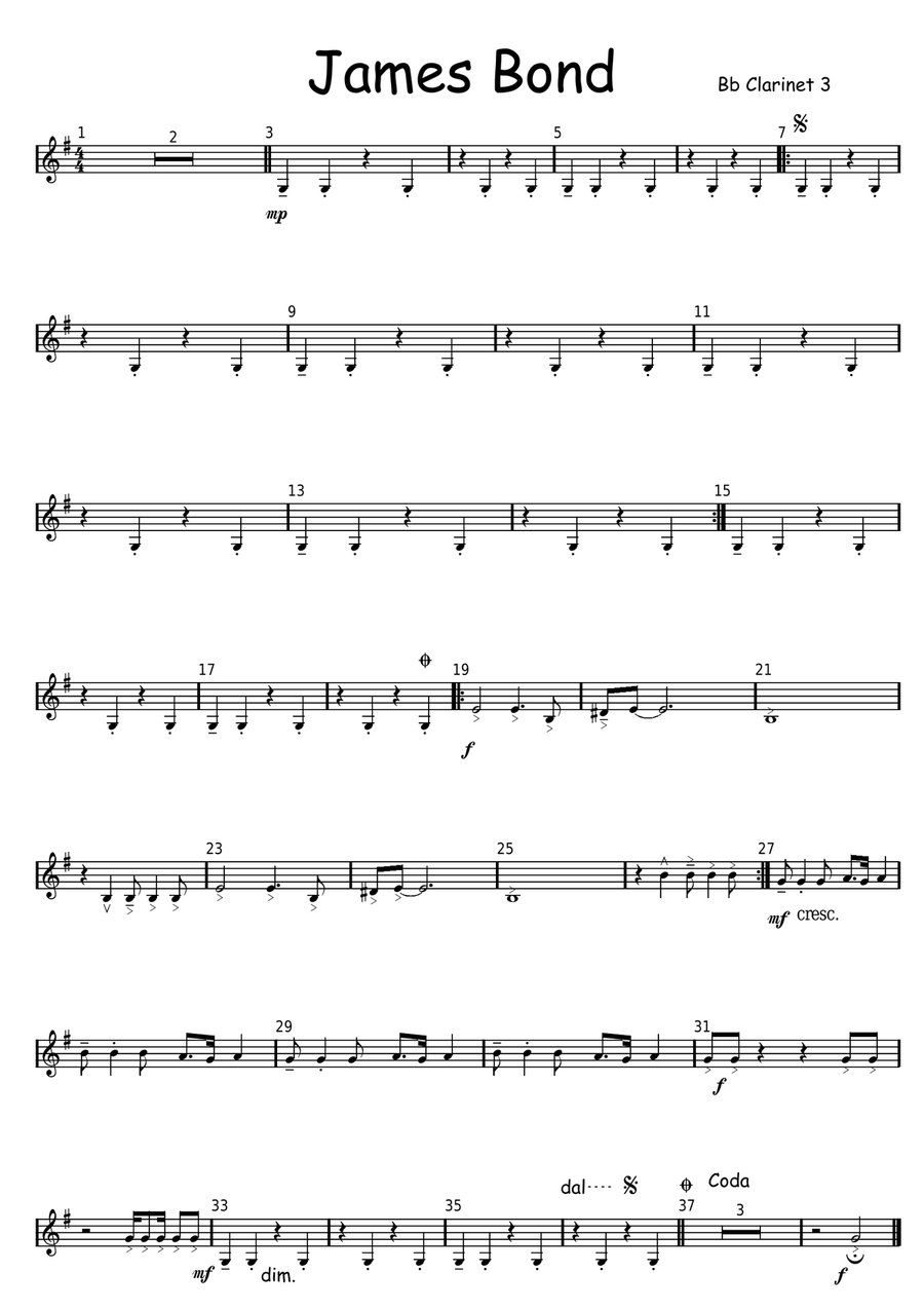 James Bond Theme Woodwind Ensemble scores gallery preview page 3