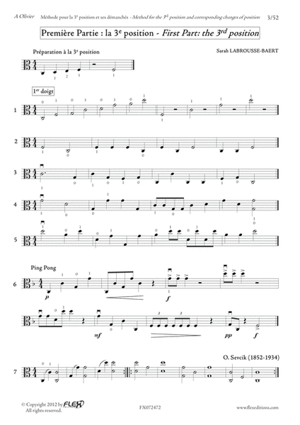 Viola Method for the 3rd Position and Corresponding Changes of Position