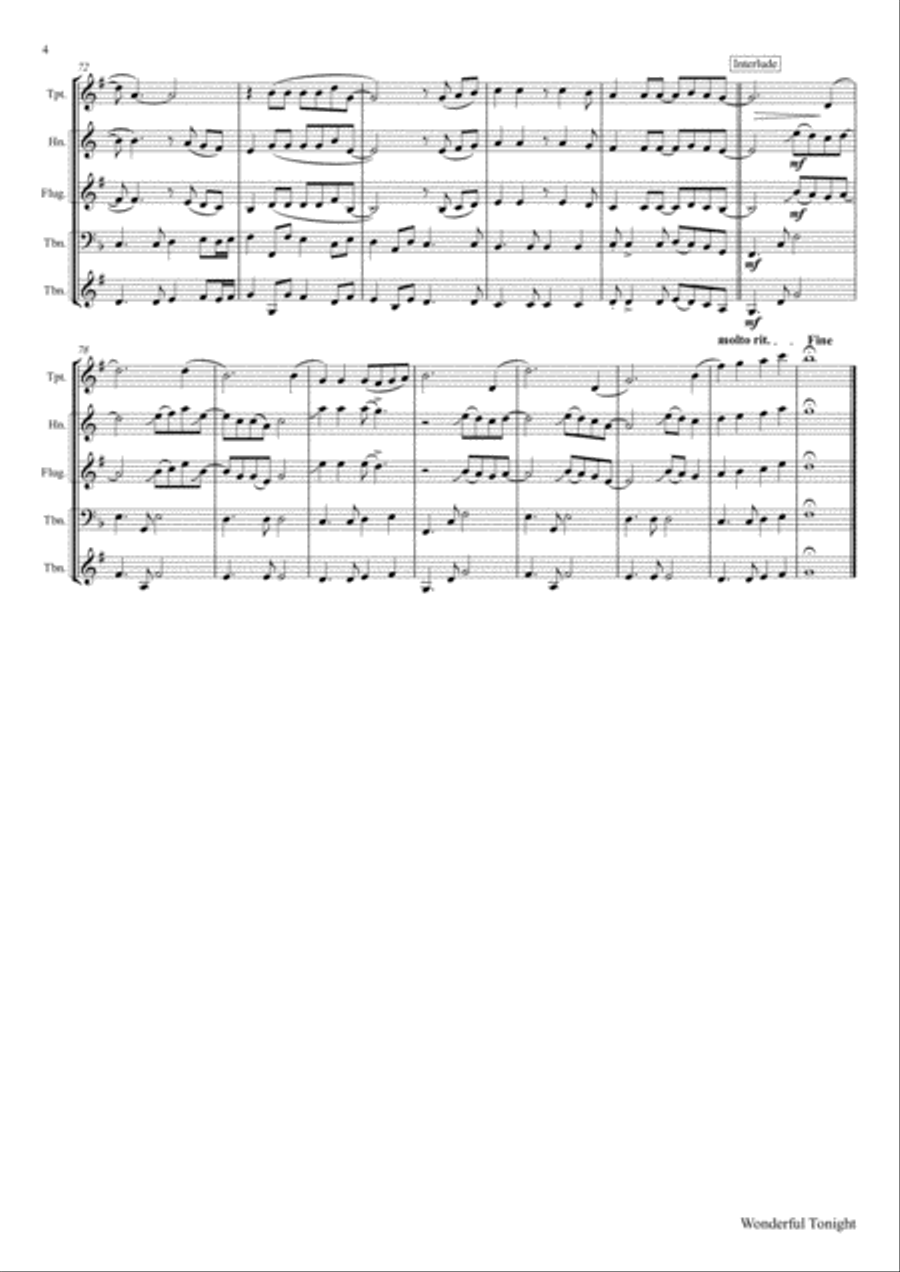 Wonderful Tonight Horn scores gallery preview page 4