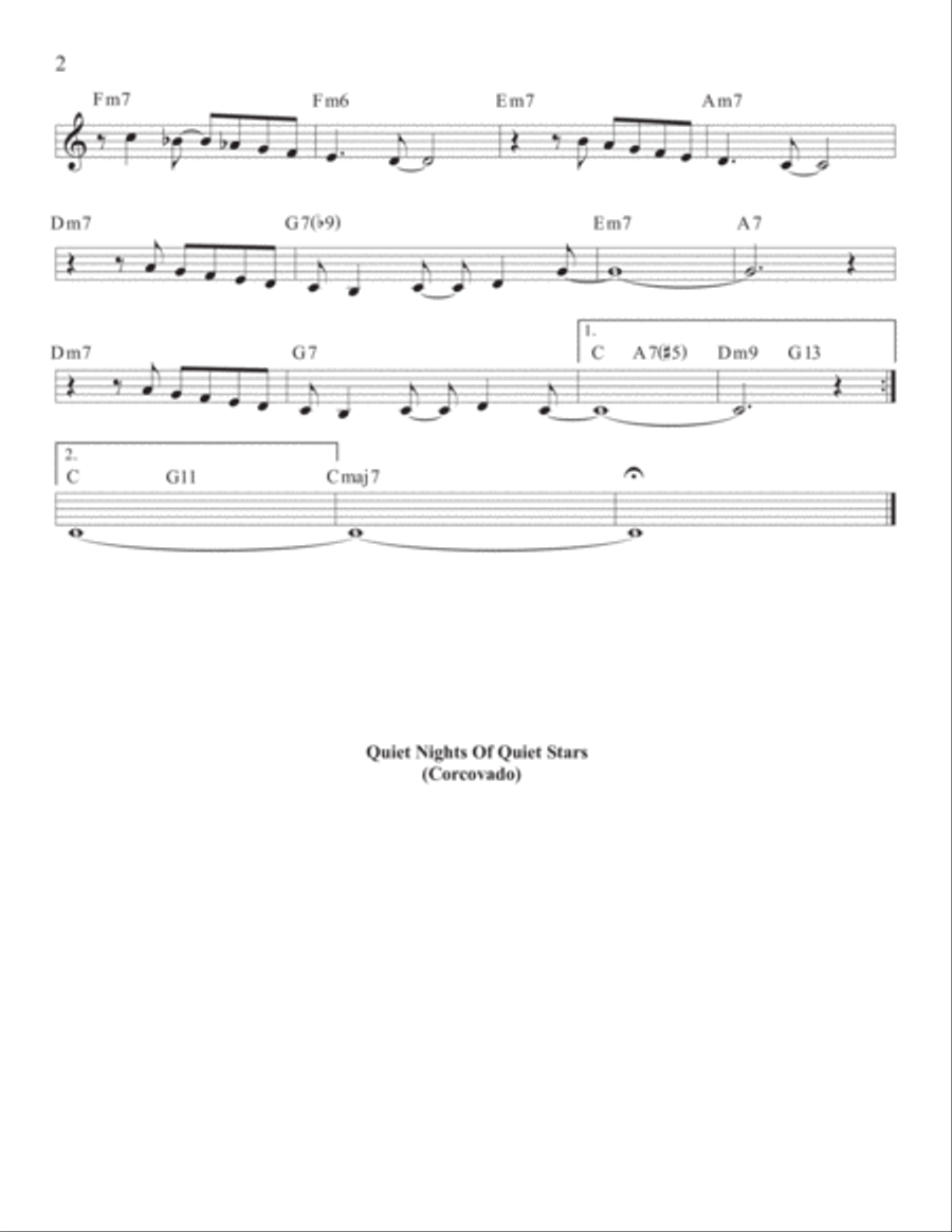 Quiet Nights Of Quiet Stars (Corcovado) Quiet Nights Of Quiet Stars (Corcovado) Piano, Vocal, Guitar scores gallery preview page 2