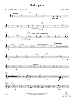 Redemption: (wp) 2nd B-flat Trombone T.C.