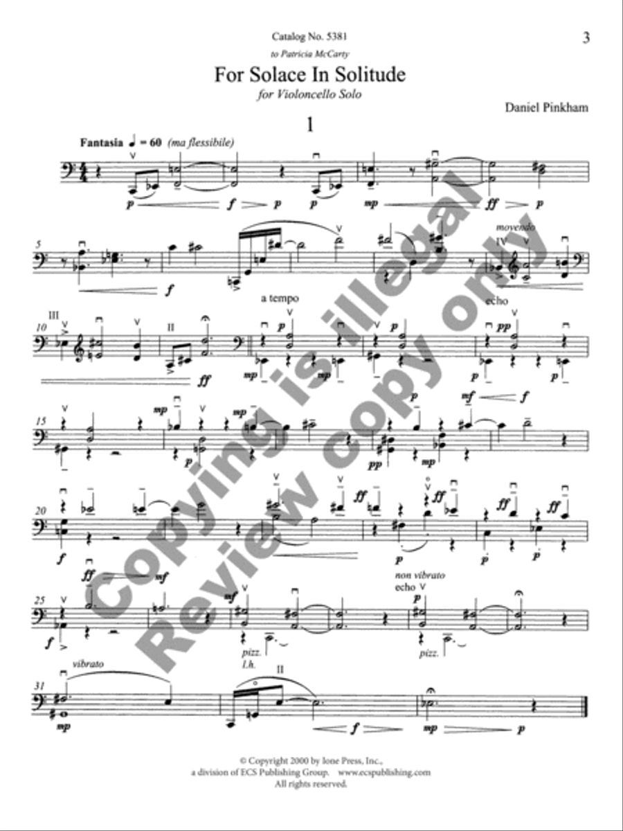 For Solace in Solitude (Cello version) Cello Solo scores gallery preview page 3