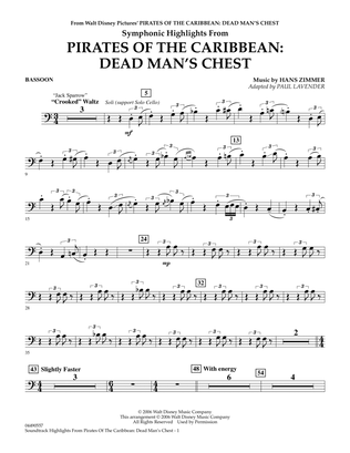 Book cover for Soundtrack Highlights from Pirates Of The Caribbean: Dead Man's Chest - Bassoon