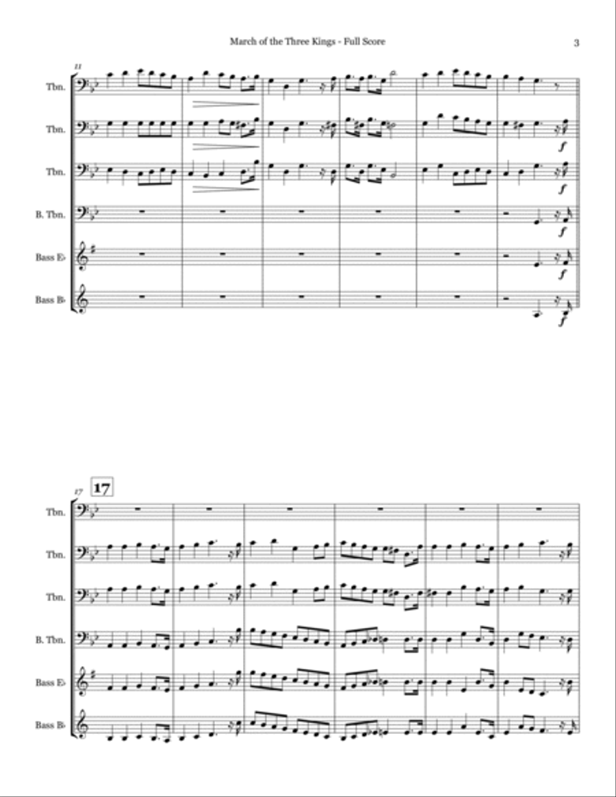 March of the Three Kings - Trombone Quartet Trombone Quartet scores gallery preview page 3