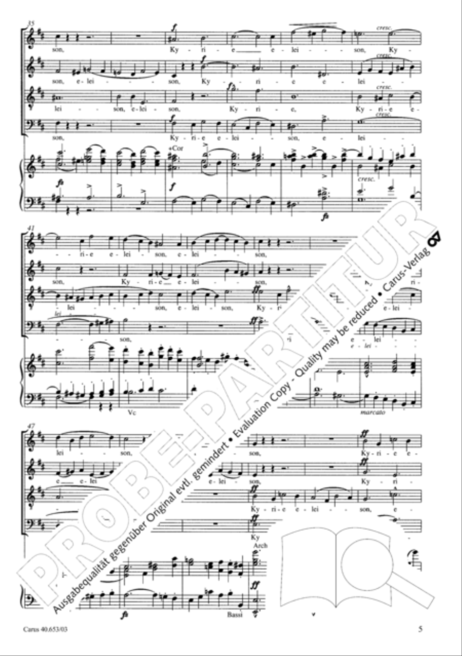 Mass in D Major (Missa in D) 4-Part scores gallery preview page 6