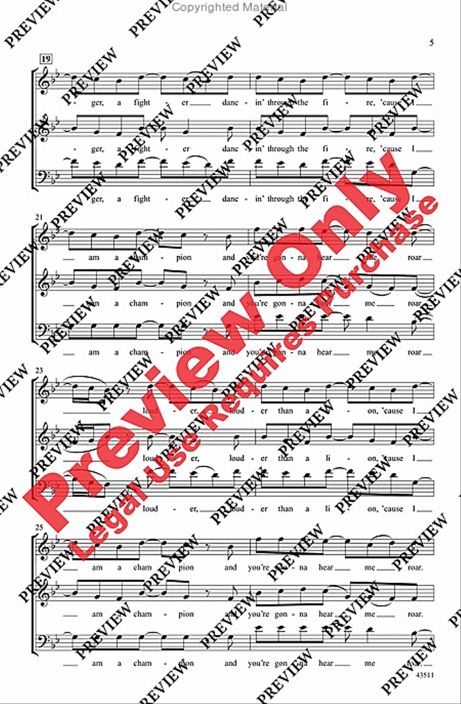 Roar Roar 3-Part scores gallery preview page 5