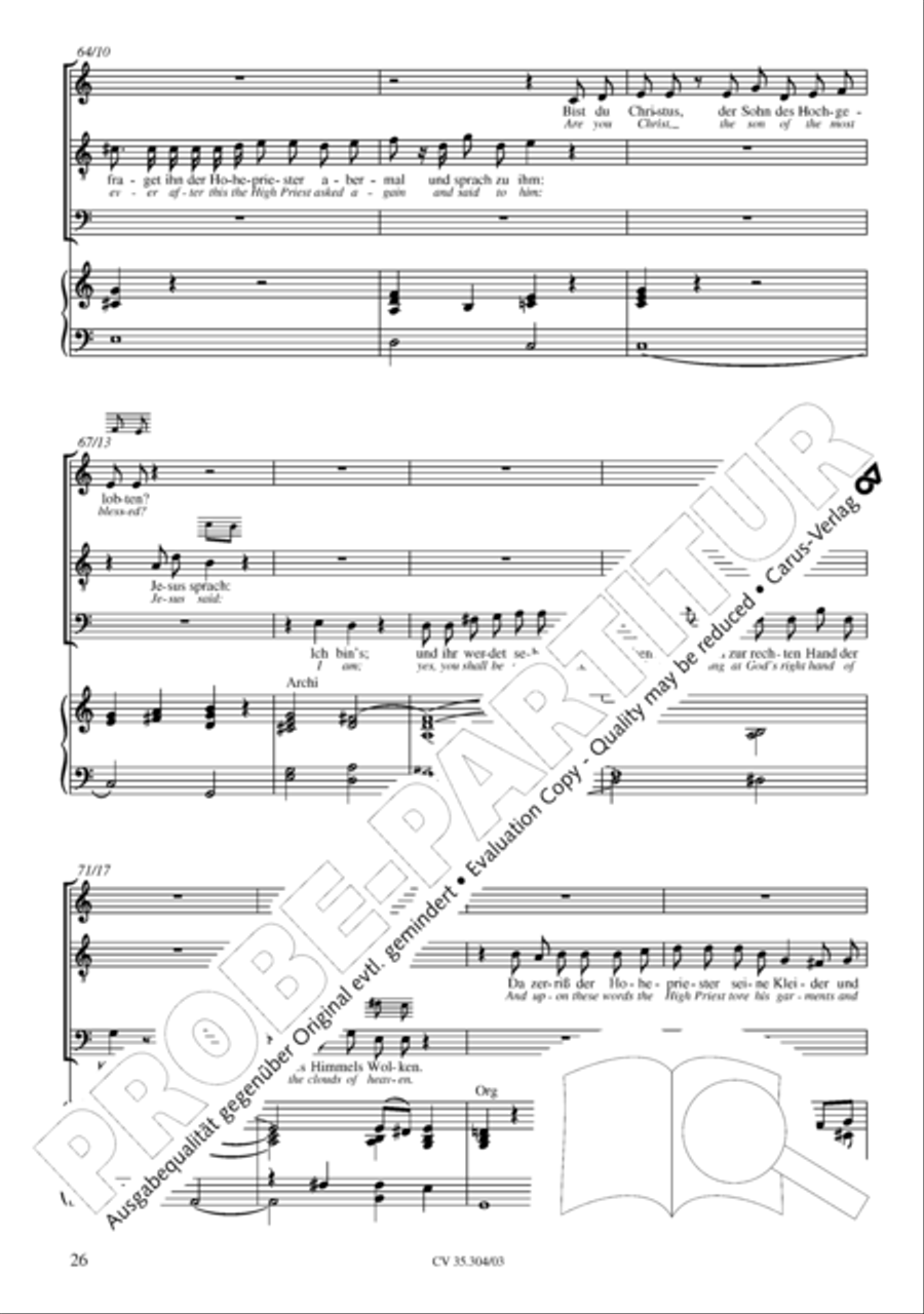 St. Mark Passion (Markus-Passion) 4-Part scores gallery preview page 27