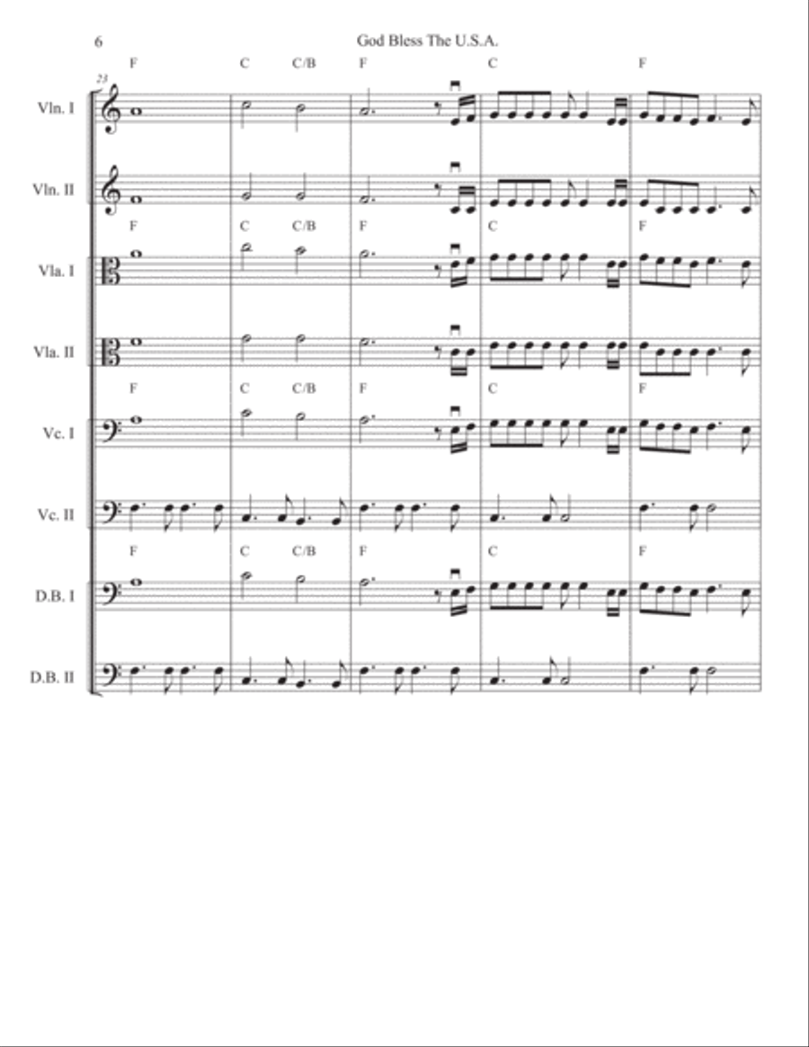 God Bless The U.S.A. Cello scores gallery preview page 6