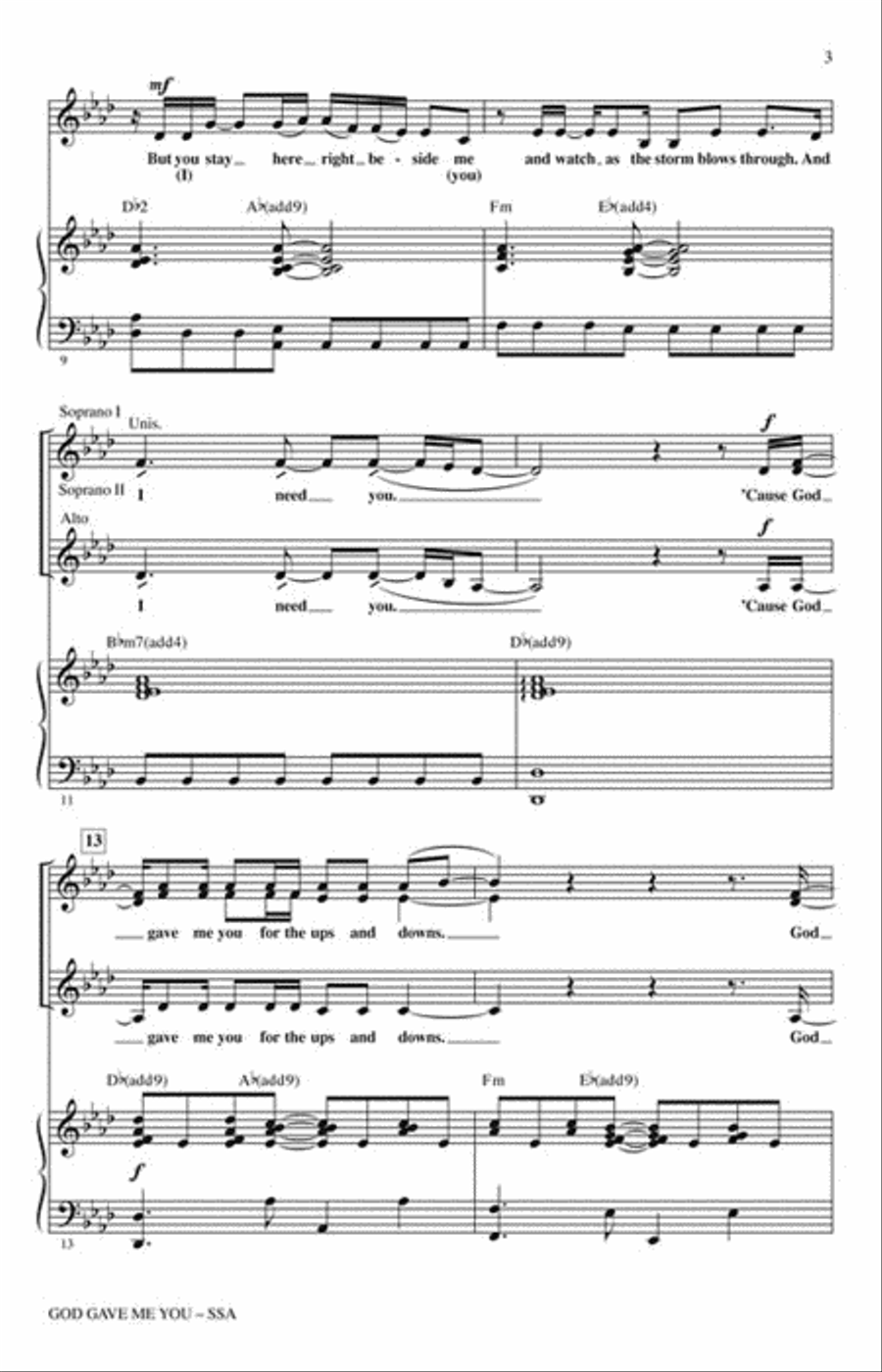 God Gave Me You God Gave Me You SSA scores gallery preview page 3