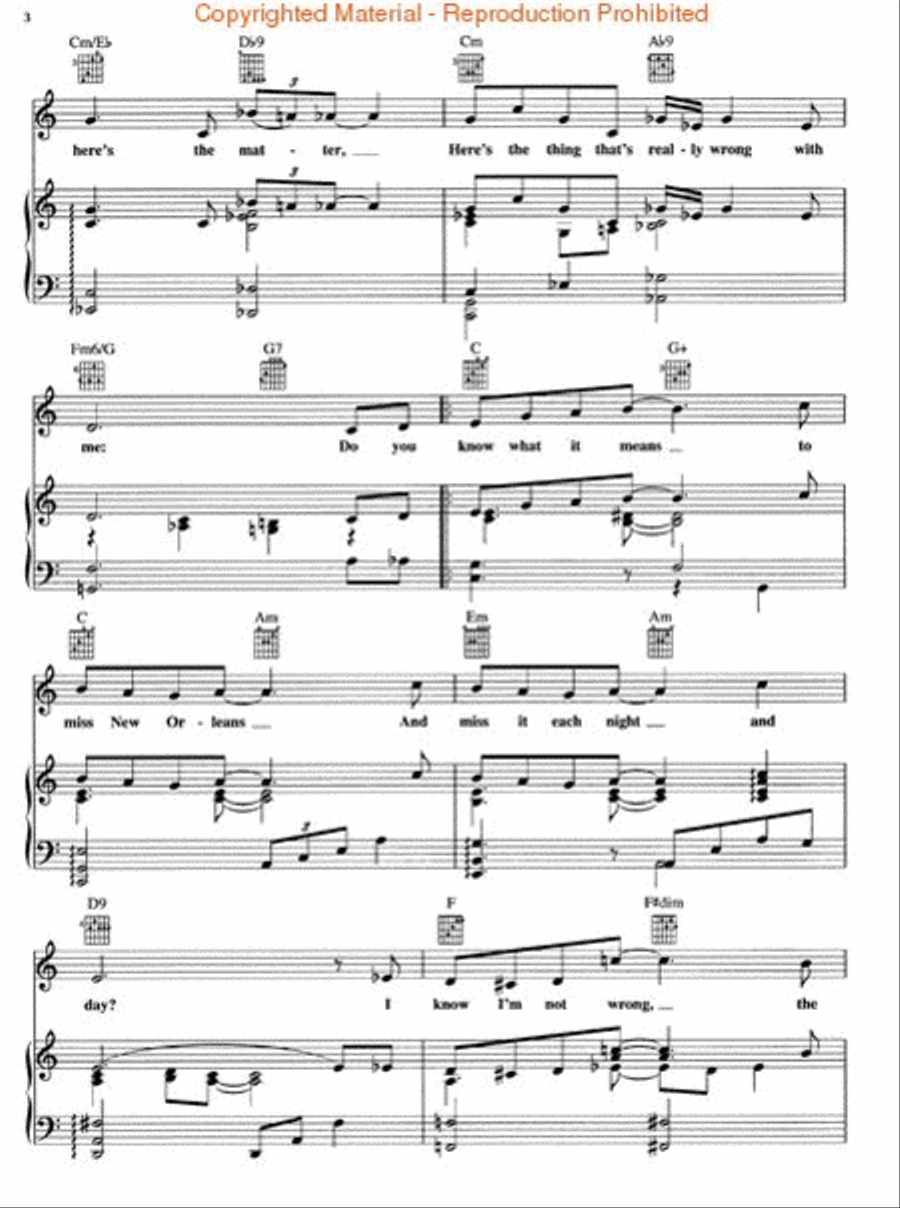 Do You Know What It Means to Miss New Orleans Piano, Vocal, Guitar scores gallery preview page 3