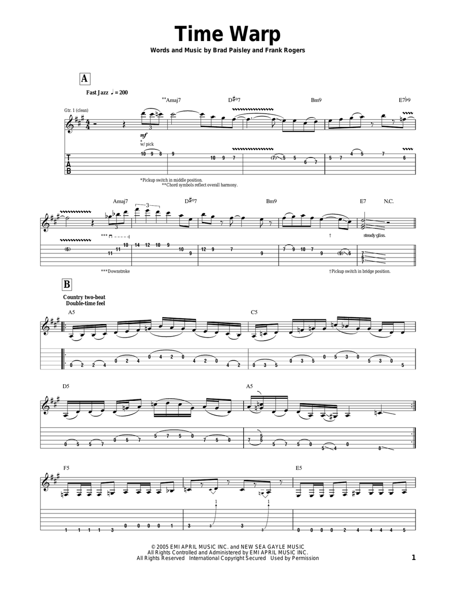 Time Warp Acoustic Guitar scores gallery preview page 1