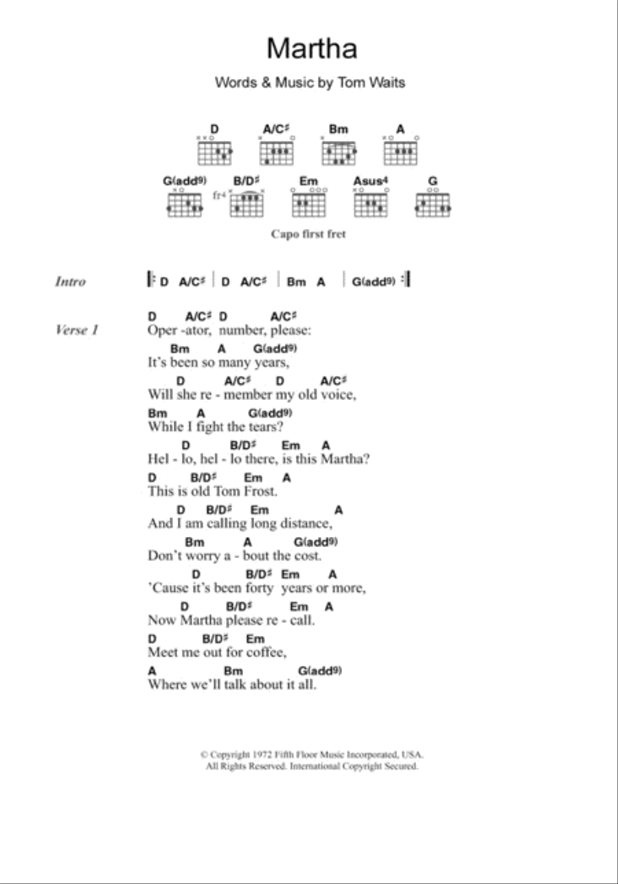 Martha Guitar scores gallery preview page 1