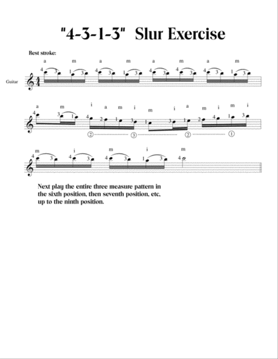 Finger Exercises for Classical Guitar Acoustic Guitar scores gallery preview page 2