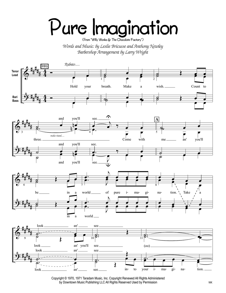 Pure Imagination SSAA scores gallery preview page 1