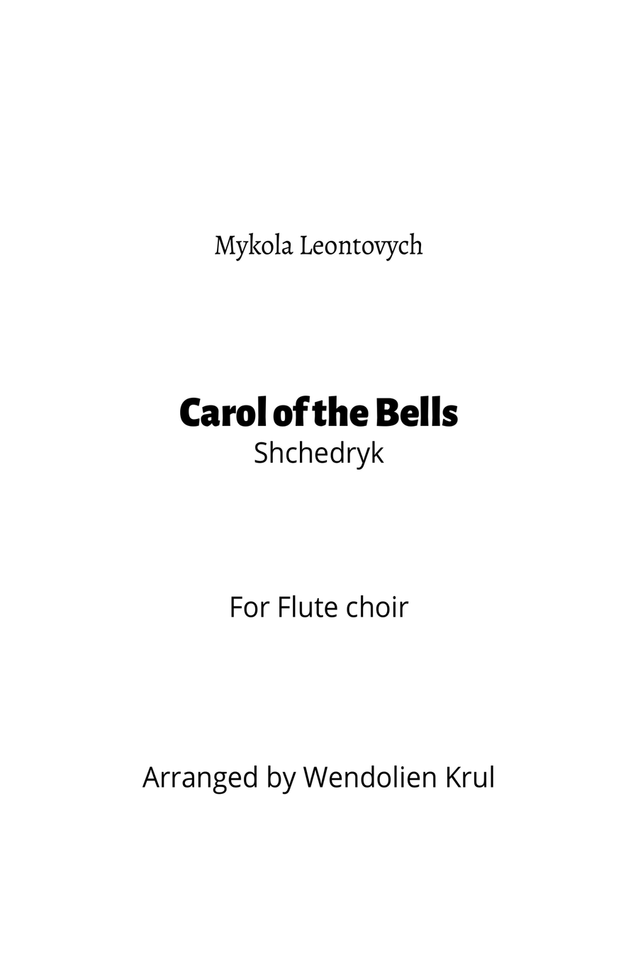 Carol of the Bells (Shchedryk) Flute Choir scores gallery preview page 2