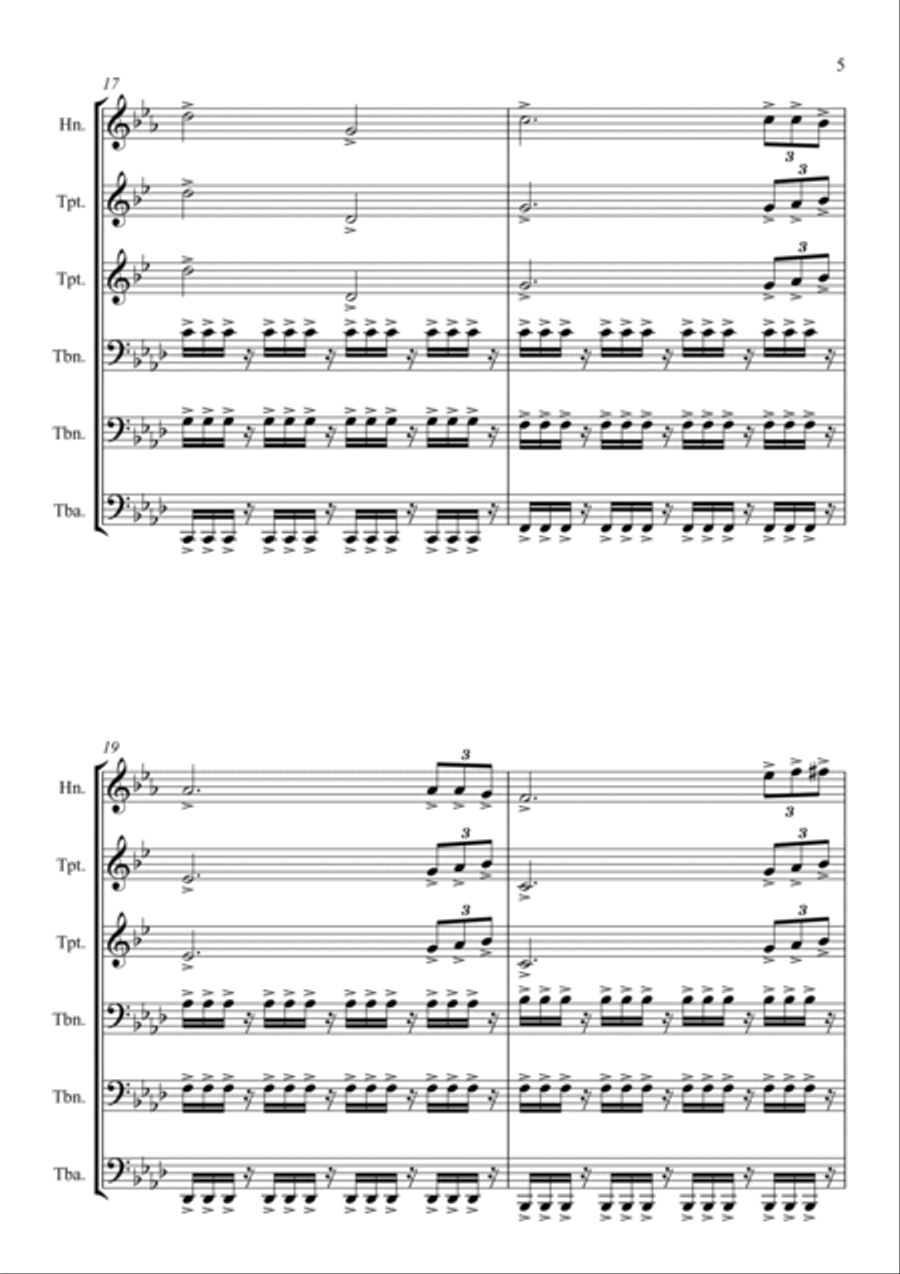 Loki Green Theme Brass Ensemble scores gallery preview page 5
