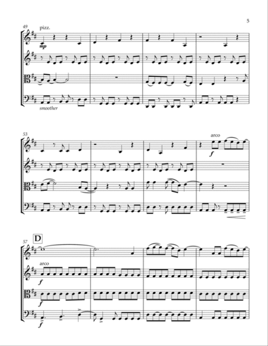 Beautiful Day Beautiful Day String Quartet scores gallery preview page 6
