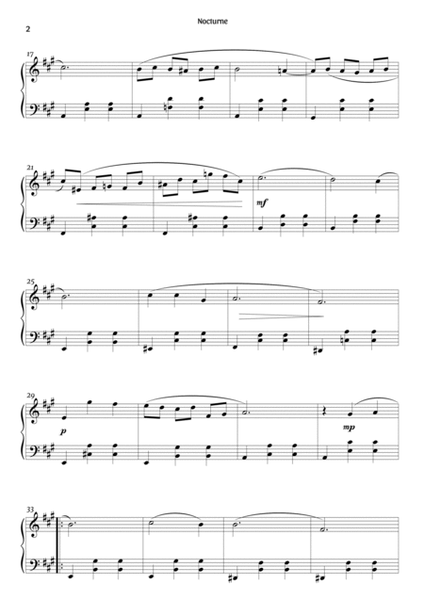Nocturne Op. 9 no. 2 (easy-intermediate piano in A major – clean sheet music) image number null