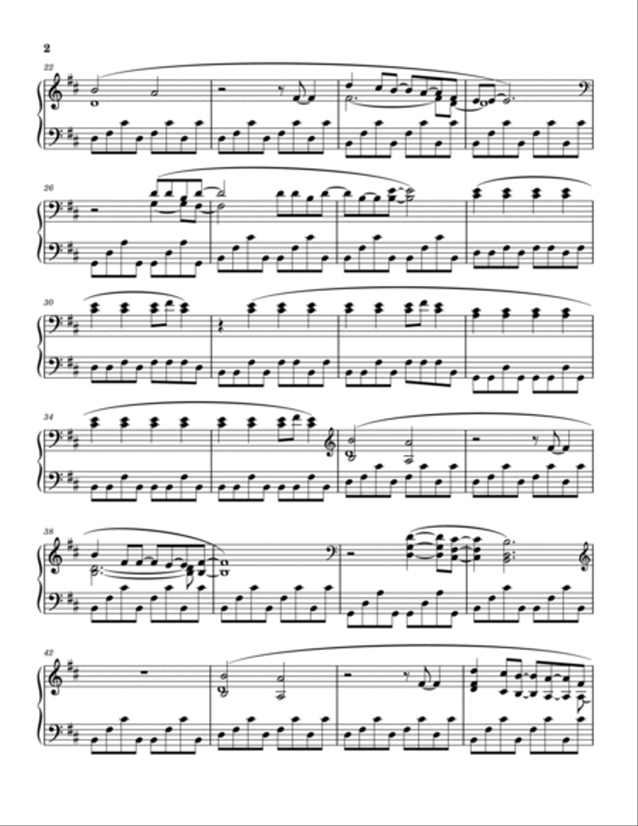 Everlong Piano Solo scores gallery preview page 2
