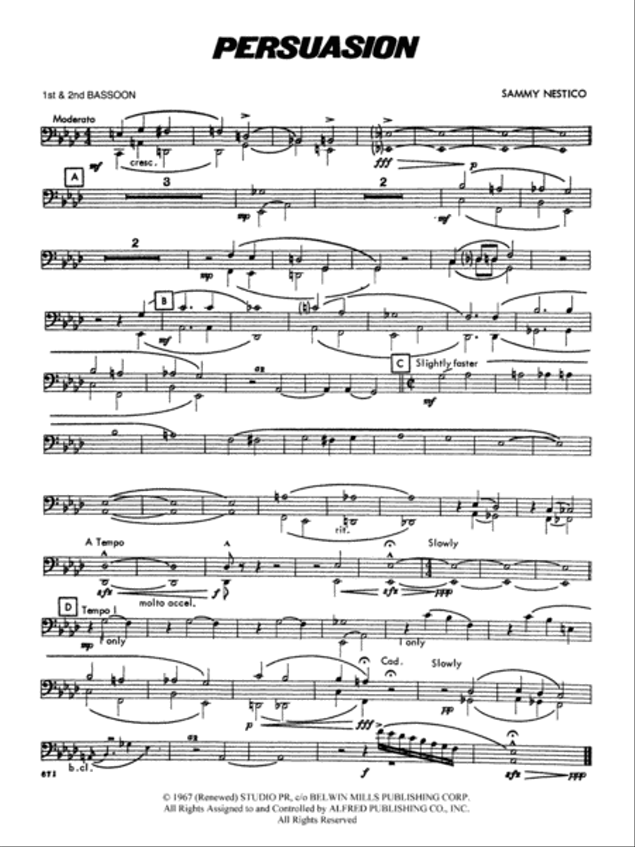 Persuasion: 1st & 2nd Bassoon Concert Band scores gallery preview page 1