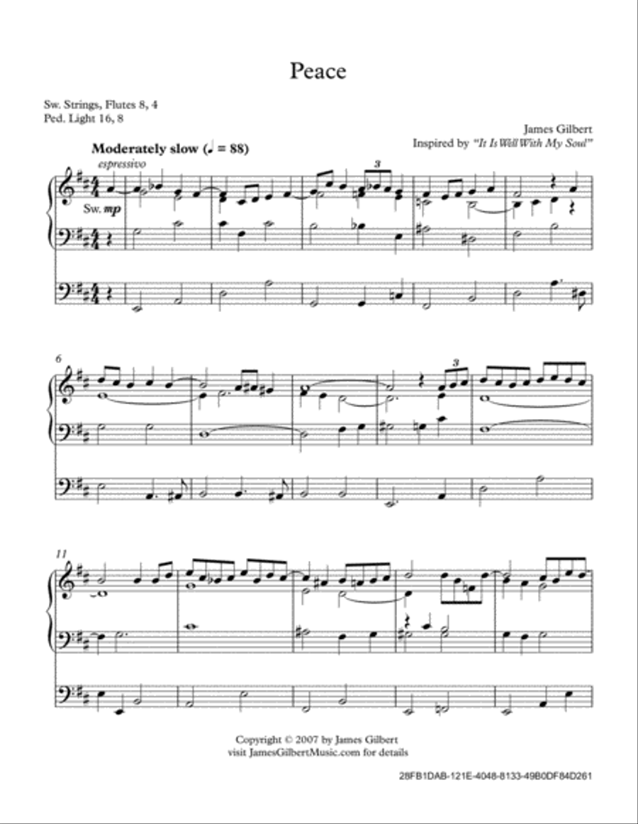Peace Peace Organ Solo scores gallery preview page 2