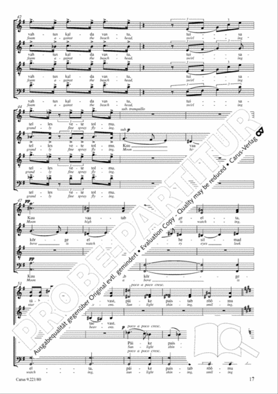 Veljo Tormis: Three soongs from the Epos (Kalevipoeg) Choir scores gallery preview page 18
