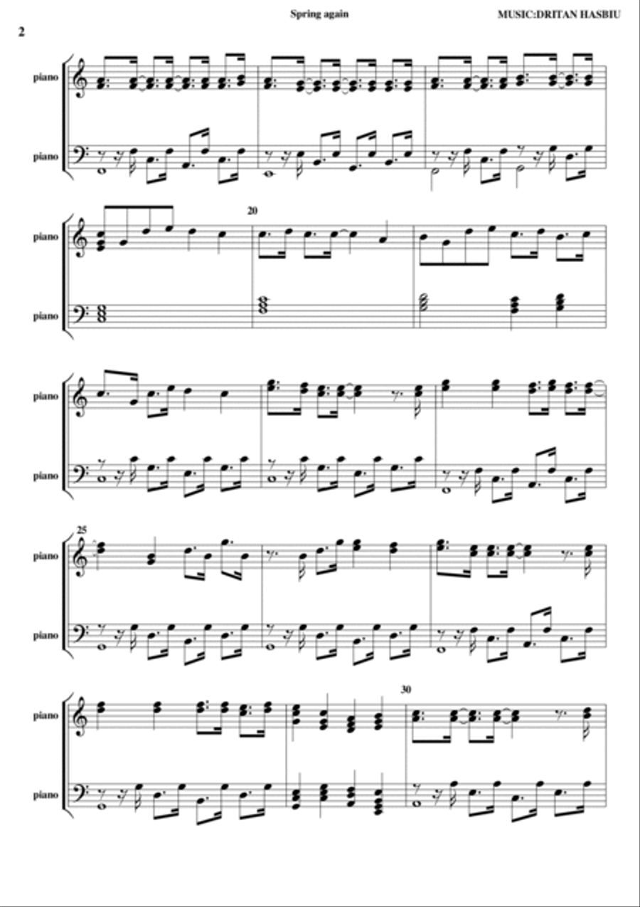 Spring again Spring again Piano Solo scores gallery preview page 2