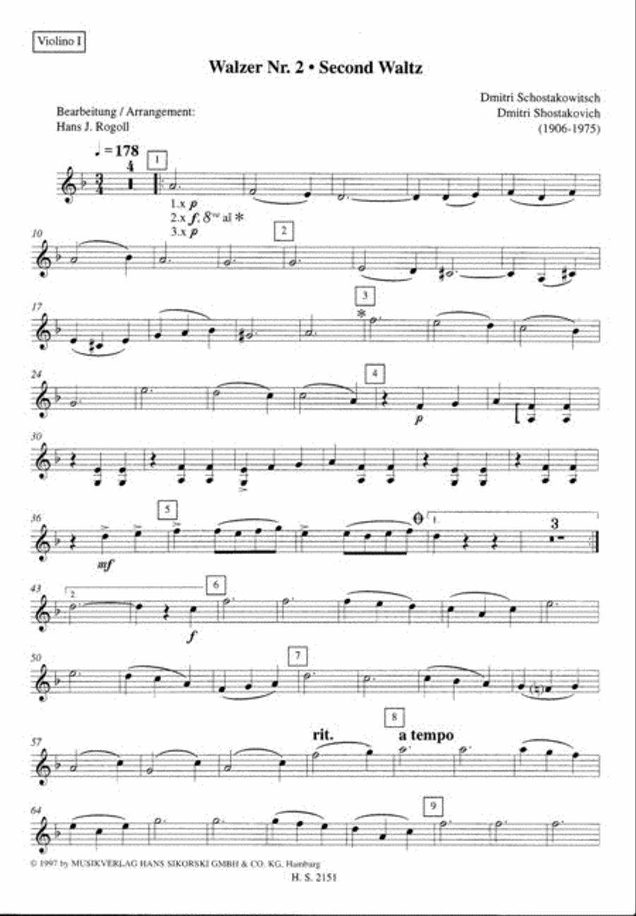 Second Waltz (from Jazz Suite No. 2) Clarinet scores gallery preview page 3