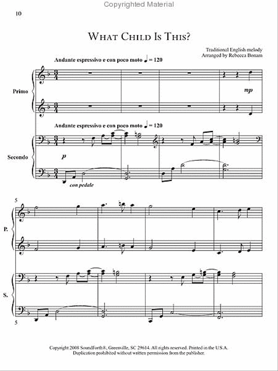 Piano Duets for Christmas 1 Piano, 4-Hands scores gallery preview page 4
