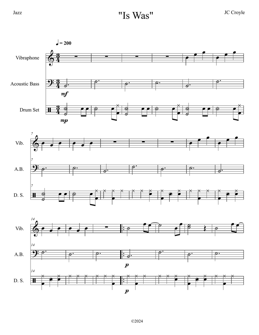 Is Was Is Was Jazz Ensemble scores gallery preview page 1